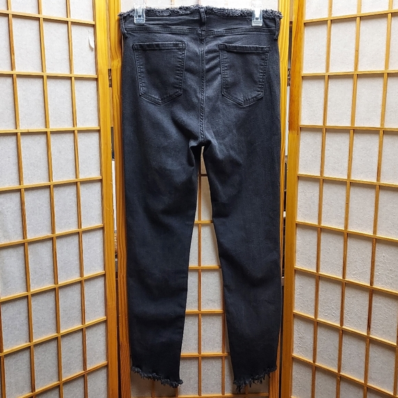 🖤 Fashion Nova Frayed Distressed High Waist Skinny Jeans Junior's 11 Women's 10 - Picture 4 of 5